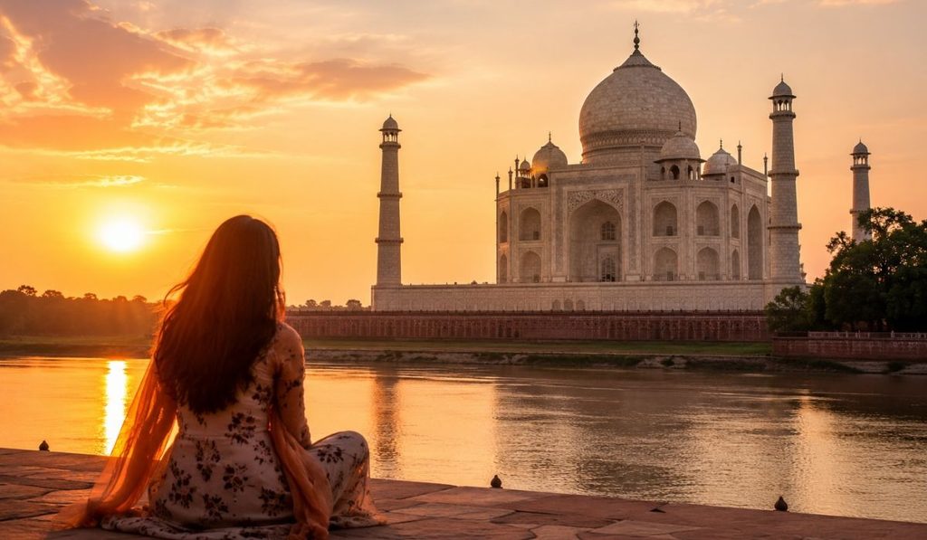 Visiting the Taj Mahal at Sunset Visiting the Taj Mahal at Sunset